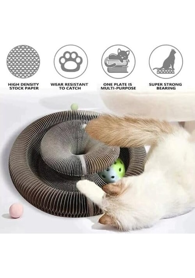 Ayrex Katlanabilir Kedi Tırmalama Oyuncağı 2'li Set Catnipli Akordeon Yapı, Toplu & Zeka Geliştirici Kedi Oyunc