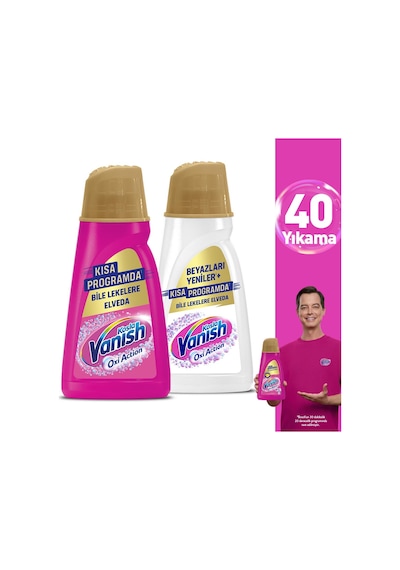 Vanish Oxi Action Deterjan ve Leke Çıkarıcı Sıvı Renkliler 1 L + Beyaz 1 L