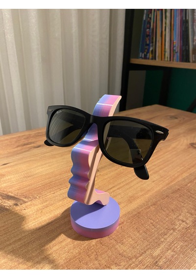 3d Baskı Dekoratif Yüz Tasarımlı Gözlük Standı Masaüstü Gözlük Tutucu Çok Renkli