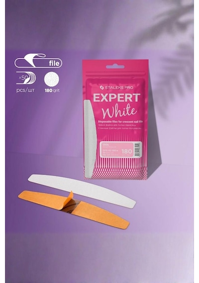 Staleks Expert 42 Yarım Ay Törpü İçin Yedek Beyaz Törpüler, 180 Grit 50 Adet Dfe-42-180w