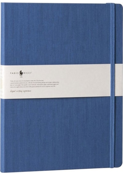 Fabio Ricci Lepidus 19x25 Lastikli Çizgili Defter Saks Mavi 1046 Saks Mavi