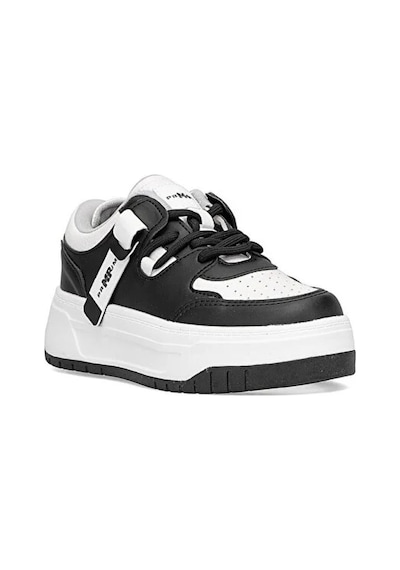 M.P Kadın Kışlık Su Geçirmez Kaydırmaz Kalın Eva Taban Hafif Rahat Ortopedik Deri Siyah Tarz Sneaker Beyaz - Siyah M.P Kadın Kışlık Su Geçirmez Kaydırmaz Kalın Eva Taban Hafif Rahat Ortopedik Deri Siyah Tarz Sneaker Beyaz - Siyah