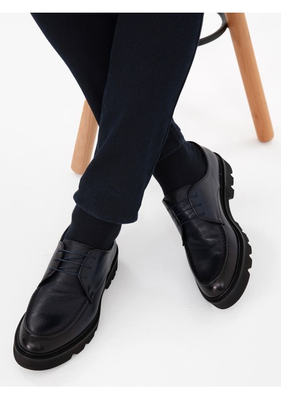 Cacharel Lacivert Eva Taban %100 Deri Smart Casual Ayakkabı