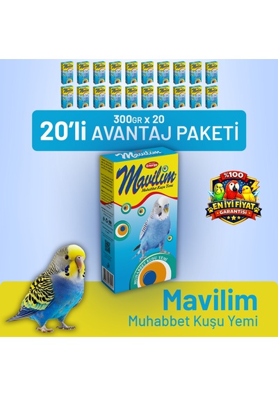Mavilim Muhabbet Kuşu Yemi - 20 Adet 300 G