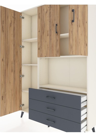 Arges Dolap 6 Raflı 3 Çekmeceli 3 Kapaklı 132x30x195 Aytaşı-çam/antrasit Atlas Çam/antrasıt Arges Dolap 6 Raflı 3 Çekmeceli 3 Kapaklı 132x30x195 Aytaşı-çam/antrasit Atlas Çam/antrasıt