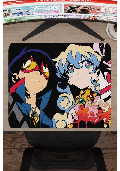 Gurren Lagann Kaymaz Dikişli Kauçuk Oyuncu Mousepad V4 - 48x40 Xl Gaming Mouse Pad Fare Altlığı
