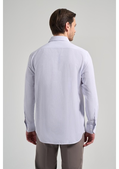İmza Uzun Kol Çizgili Desen Bez Ayağı Sert Yaka Cepli Pamuklu Classic Comfort Fit Gömlek 1004250172 Mavi İmza Uzun Kol Çizgili Desen Bez Ayağı Sert Yaka Cepli Pamuklu Classic Comfort Fit Gömlek 1004250172 Mavi