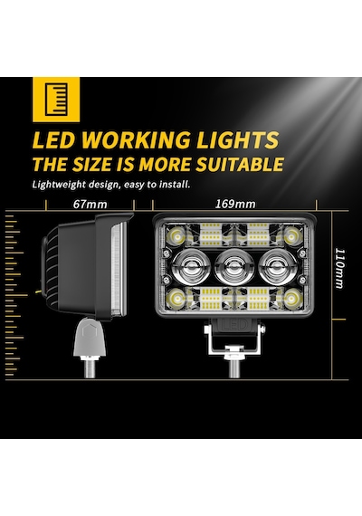 Off Road Spotled 5 İnç 156 Watt Çift Renk Çalışma Ve Sis Lambası