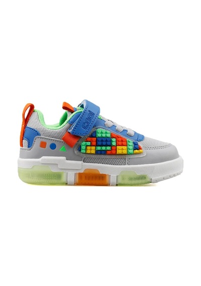 Cool Legos Işıklı Ortopedik Taban Unisex Çocuk Spor Ayakkabı Gri
