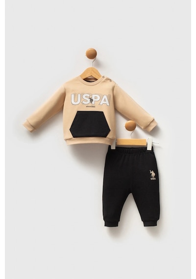 U.S. Polo Assn.  Erkek Bebek 2li Takım - Bej Bej