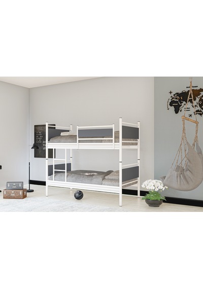 Metalia Gm 128 Star Ahşap Metal Ranza Beyaz-Antrasit Gri