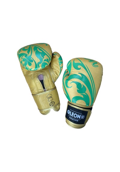 Leon Flower Deri Kick Boks Ve Muay Thai Eldiveni Altın Sarısı Altın