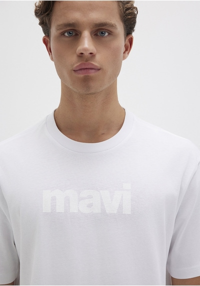 Mavi - Mavi Logo Baskılı Beyaz Tişört 0611807-620 Beyaz