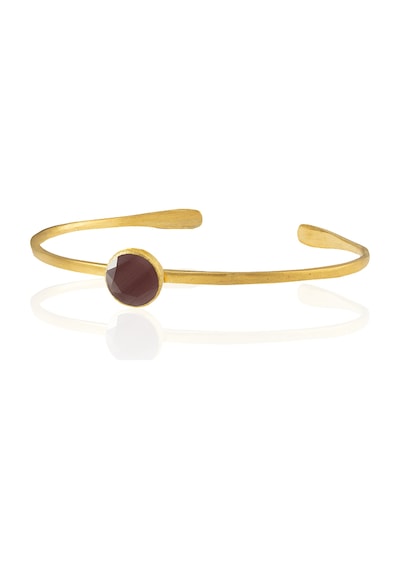 Kadir Jewellery Zirkon Taşlı Ayarlanabilir 22 Ayar Altın Kaplama Bilezik Kuru Erik