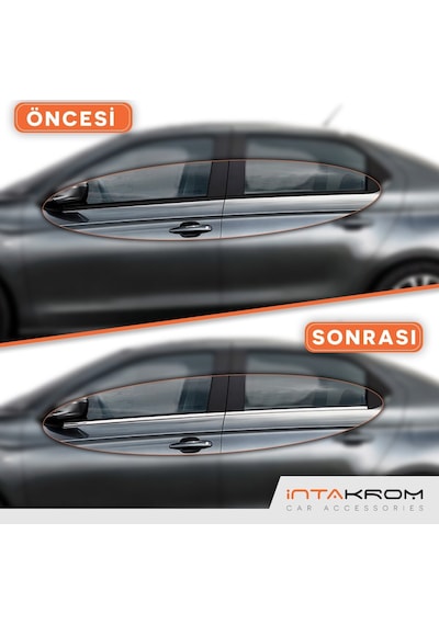 Citroen C - Elysee Krom Cam Çıtası 4 Parça 2012 Ve Üzeri P. Çelik