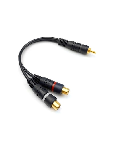 Powermaster Pm-529 Siyah 1 Rca Erkek 2 Rca Dişi 25 Cm Anfi Y Kablo