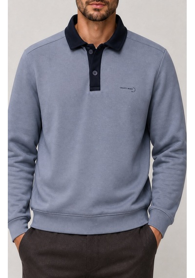 Redline Snap Erkek Regular Fit Düğmeli Kışlık Sweatshirt Antrasit Antrasit