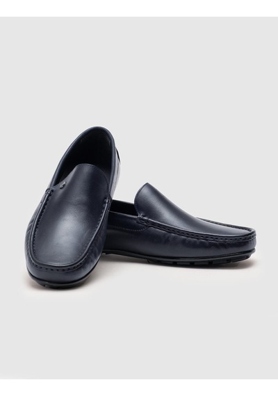Hakiki Deri Lacivert Erkek Loafer Lacivert