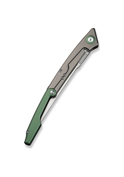 Civivi Shawka Folding Fillet Knife Gray And Green Aluminum Handle Kamp Çakı Yeşil