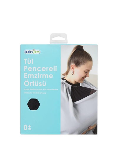 Tül Pencereli Emzirme Örtüsü Siyah