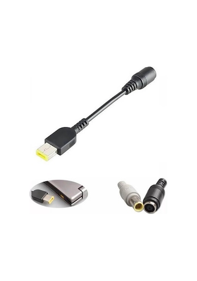 Koodmax - Ibm Lenovo Thinkpad 7.9 5.5mm Dişi To Yeni Nesil Usb Kare Uç Çevirici Şarj Adaptör Kablosu
