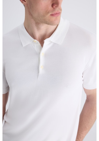 D's Damat Ds Damat Slim Fit Beyaz Düz Örgü Yazlık Rayon Triko T-shirt 4hf069421001m 801