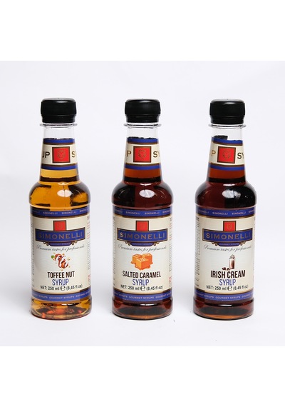 Simonelli 3'lü Şurup Seti Toffenut + Tuzlu Karamel + Irish Cream Kahve Ve Kokteyl Şurubu 3x250ml Diğer