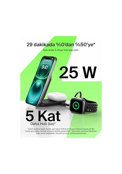 Ultracharge Magsafe Uyumlu 2 Si 1 Arada Qi2 25w Kablosuz Şarj İstasyonu, İphone 16, Airpods, Pixelsnap, Dönüştürülebilir Masaüstü Standı, Usb-c Portlu, 45w Adaptör, Siyah Ultracharge Magsafe Uyumlu 2 Si 1 Arada Qi2 25w Kablosuz Şarj İstasyonu, İphone 16, Airpods, Pixelsnap, Dönüştürülebilir Masaüstü Standı, Usb-c Portlu, 45w Adaptör, Siyah