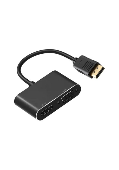 Çoklayıcı Adaptör 2 İn 1 Dp To Vga Hdmı Kasa Bilgisayar Uyumlu Çevirici Adaptör Çok Portlu Çoklayıcı 2in1 Displayport To Vga Hdmı Zr723