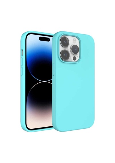 Apple Uyumlu iPhone 14 Pro Max Kılıf Sıvı Teknolojili Silinebilir Sert Zore Kivi Kapak Turkuaz
