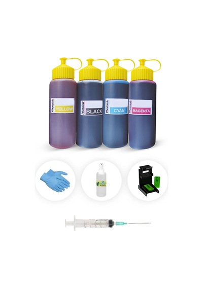 HP 651 4 Renk 500 ML Photoink Plus Siyah ve Renkli Kartuş Dolum Seti