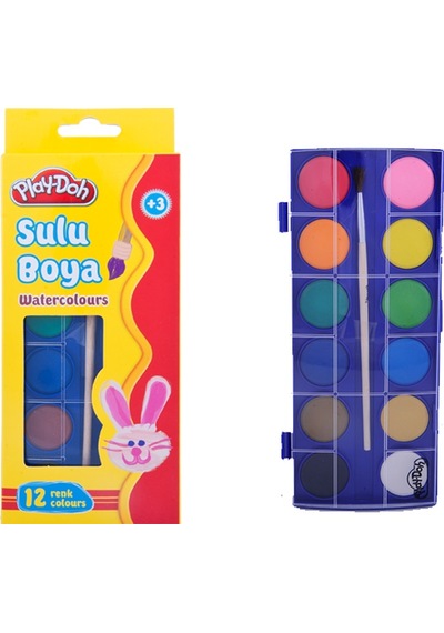 Play-doh Sulu Boya 23 Mm Küçük Boy 12 Renk Play-su002 Çok Renkli