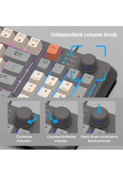 Miaxtreme K820 Rgb Arkadan Aydınlatmalı Dokunmatik Ses Kontrol Fonksiyonlu Oyuncu Gaming Klavye Mouse Set