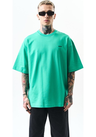 Erkek Respire Yazı Detaylı Oversize T-shirt Vişne