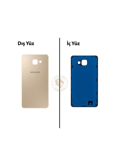 Samsung Galaxy A7 2016 A710 Gold Renk Arka Kapak Arka Cam Batarya Kapağı Pil Kapağı Lazer Kesim Back Cover Galaxy A7 2016 Uyumlu