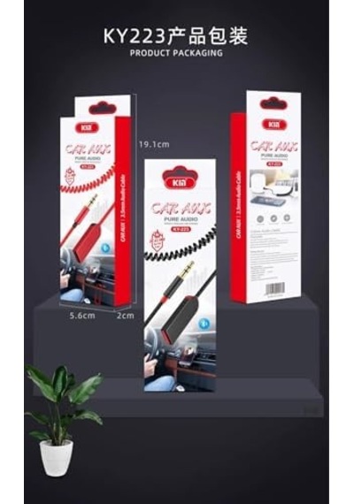 Ky 223 Car Aux Cable Spriral Kablolu Auxjack Usb Bluetooth Aux, Bluetooth Car Receiver Aux  Performansta Bir Numara Benzerlerine İki Kat Fazlasını Ödemenize Gerek Yok