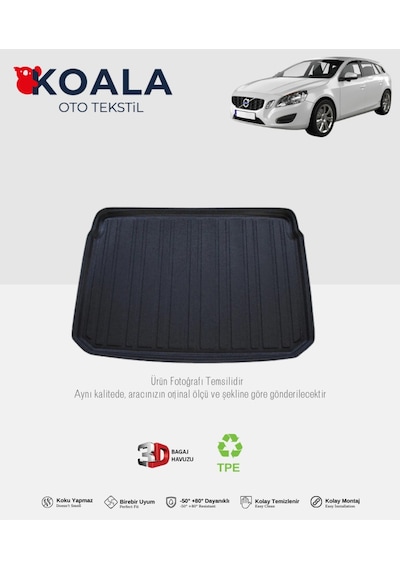 Volvo V60 2010-2018 3d Bagaj Havuzu