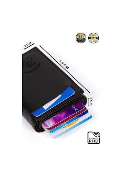 Newish Polo Erkek Mekanizma Cüzdan Kartlık Ve Çapraz Omuz Çantası New130 Siyah - Beyaz - Gri