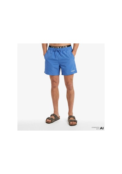 Calvin Klein Medium Drawstring Erkek Mavi Deniz Şortu-16072 Aegean Ocean