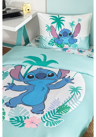 Özdilek Stitch Summer Tek Kişilik Disney Lisanslı Lastikli Çarşaf Çocuk Nevresim Takımı Çok Renkli