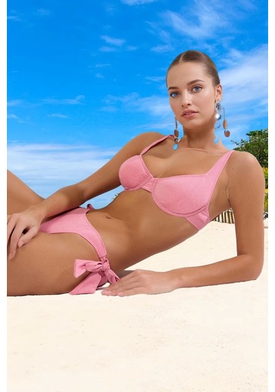 Ersefa Tasarım Bikini Takımı Şık Detaylı Esnek Kumaş Premium Kalite Hızl Pembe