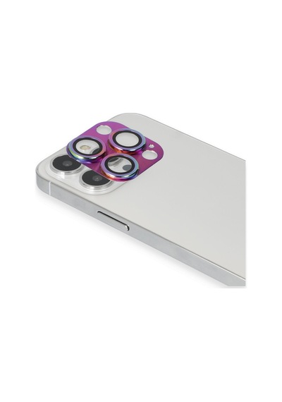 iPhone Uyumlu 13 Pro Max Pers Alüminyum Kamera Lens - Rainbow Düz Renkli