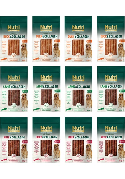 Nutri Canin 3 Çeşit Karma Kolajenli Tahılsız Köpek Et Ödülü 80 G X 12 Adet