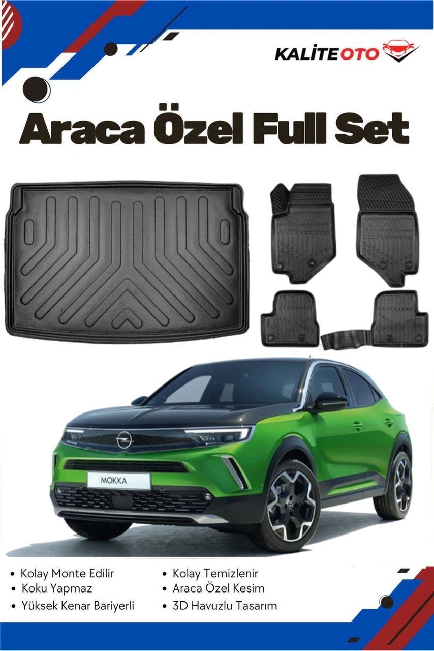 Opel Mokka 2023 Model Yumuşak Paspas+üst Bagaj Havuzu Seti