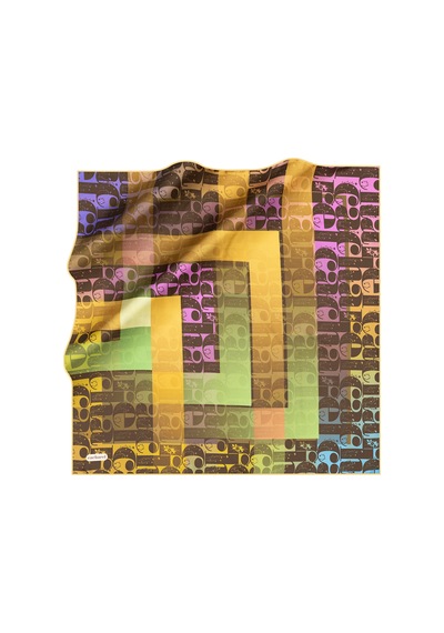 Cacharel Kahverengi 90x90 İpek Twill Eşarp Kahverengi Kahverengi