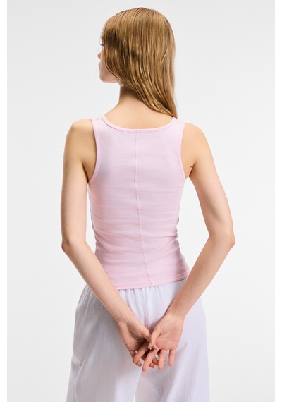 ETHIQUET SEPHIRA Kadın Oyuk Yakalı Yumuşak Kumaşlı Slim Fit Pembe Atlet