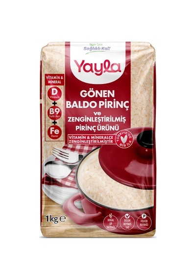 Yayla Zenginleştirilmiş Baldo Pirinç 1 Kg - 6 Adet Tarı