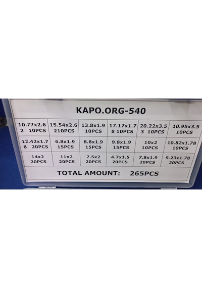 O-rıng Klima O Ring Lastik Conta Seti Universal 265 Parça Yeşil