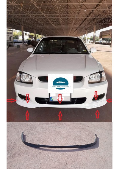 Hyundai Accent Milenyum Ön Tampon Eki Typer Boyasız Ham Siyah Fiberclass