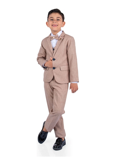 Mnk Baby & Kids Broşlu Damatlık Ceketli Yelekli Gömlekli Takım Elbise Mnk0511